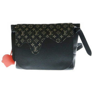 Louis Vuitton NIGO Monogram Busa Denim Calfskin Shoulder Bag Black